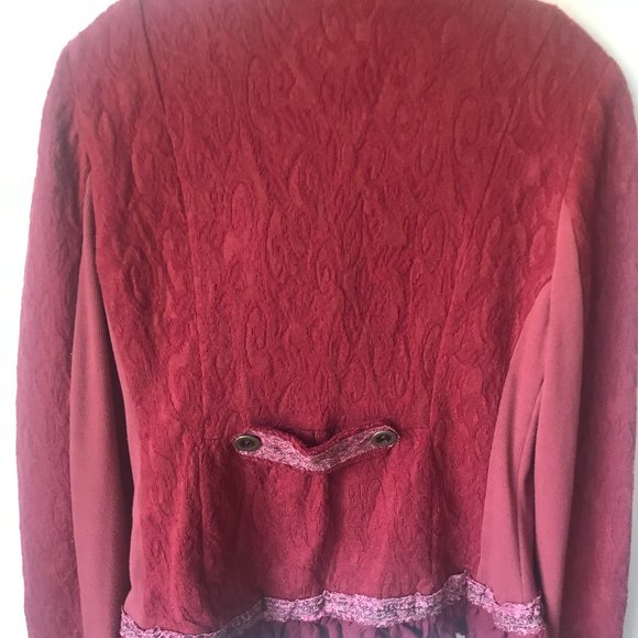 FREE PEOPLE LOVE LETTERS DAMASK RUFFLE TRIM JACKET - Picture 4 of 4